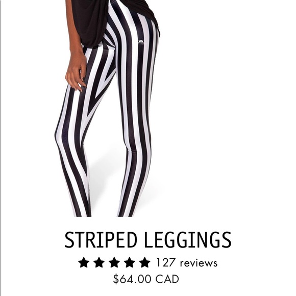 Lotus Leggings Striped Black and White Leggings - Picture 1 of 5